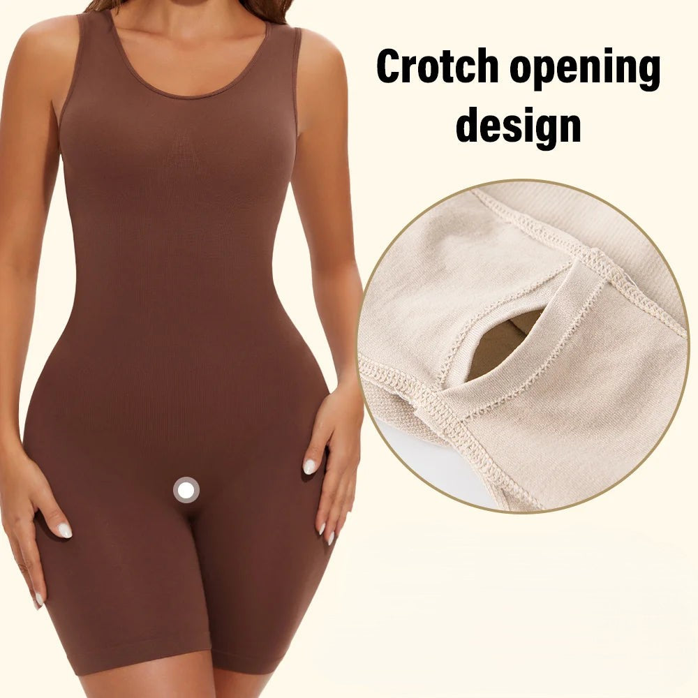 Combinaison gainante intégrale – Sculpture de la taille et des cuisses, large maintien au niveau des épaules, tissu seamless ultra-confort pour une silhouette affinée.