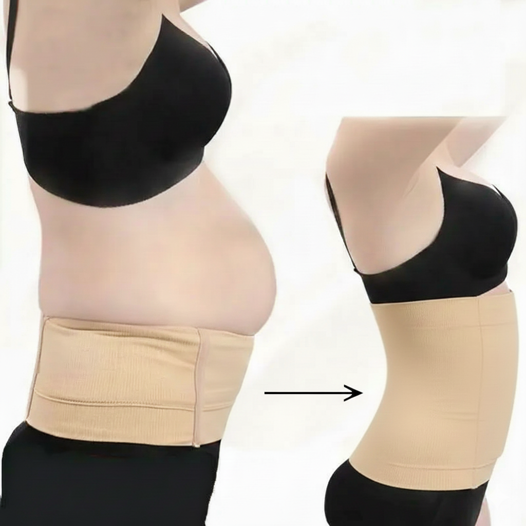 Gaine Post-Partum 2-en-1 – Ceinture de récupération, maintien du ventre et modelage de la taille