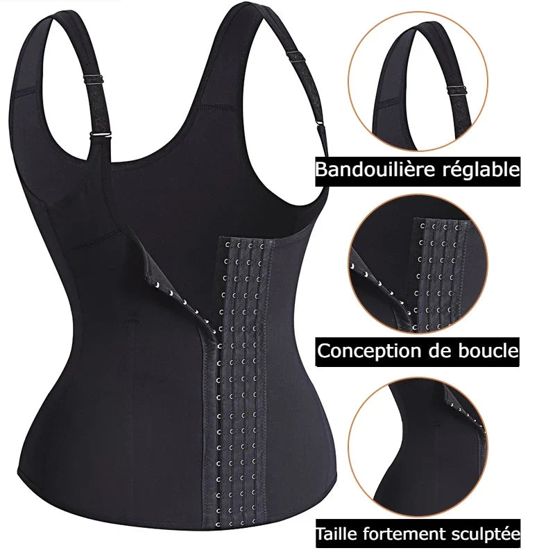 Corset Gainant Femme – Ceinture Amincissante Réglable pour Gym et Course, Contrôle du Ventre
